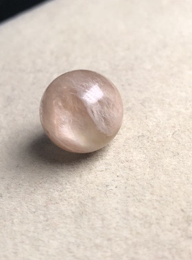 12.9mm(没有任何优化注胶)老矿天然卷毛粉红兔毛单珠水晶