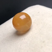 16.3mm老矿福利天然水晶黄兔毛单珠 已打孔