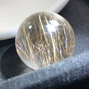 24.3毫米放漏老矿料天然顺发钢丝发晶单珠