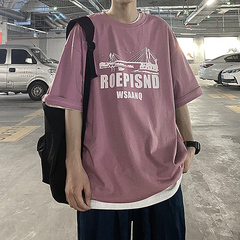 Summer new letterprint t-shirt men's Korean ins trend all-around top