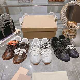 miu家530女时尚百搭真皮轻便休闲运动鞋系带复古春季潮