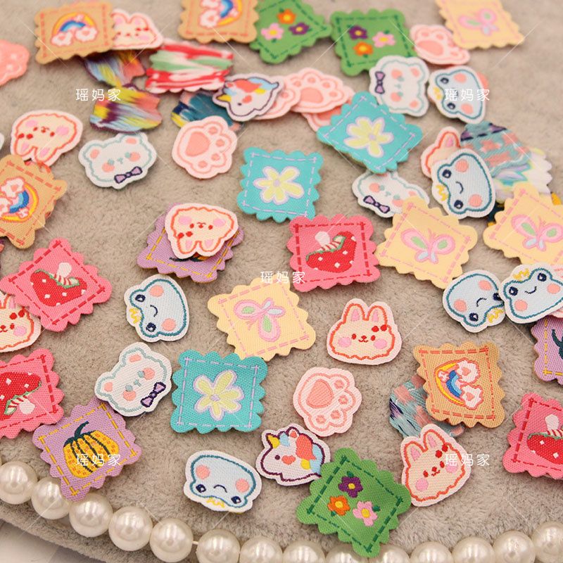 卡通动物花朵水果蝴蝶织唛背贴