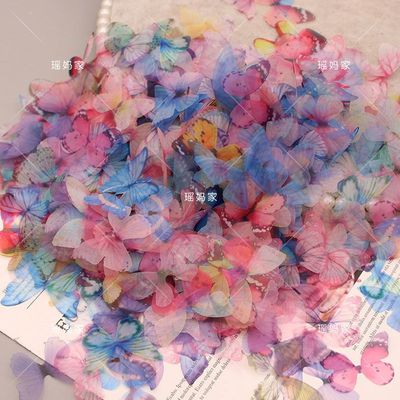 多款多色混发单层薄纱蝴蝶diy