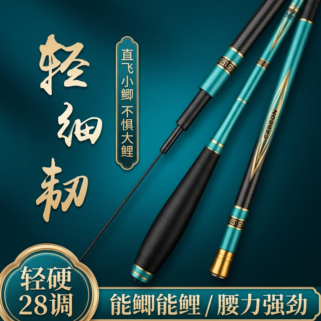 新款超轻超细碳素鲫鱼竿台钓竿28调轻硬手竿长节杆2.7米钓鱼竿