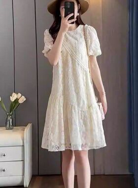法式高级感小资蕾丝连衣裙一眼惊艳夏季新款时尚独特漂亮百搭短裙