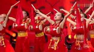 儿童打鼓服说唱中国红舞蹈演出服喜庆腰鼓女童少儿太平女儿鼓服装