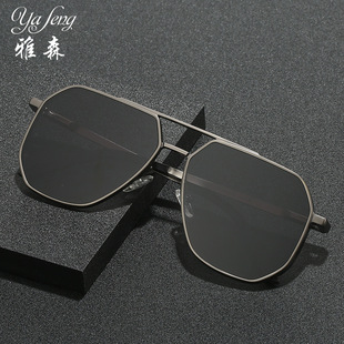 新款眼镜潮流时尚帅气男士多边形墨镜偏光镜男款太阳镜