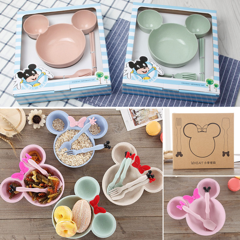 小麦秸秆可爱卡通防摔米奇碗儿童宝宝碗筷叉勺套装吃饭分隔餐碗盘在类目 尿片/洗护/喂哺/推车床, 水杯/餐具/研磨/附件, 儿童餐具中 - 来自Buy2taobao.com提供专业的淘宝代购服务