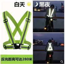 骑手马甲狗狗灯多功能安全服机场骑车荧光绿反光背心男驾驶员