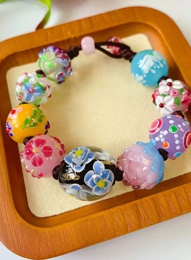 原创设计琉璃珠手串手工编织祈福手链女生私人订制礼物