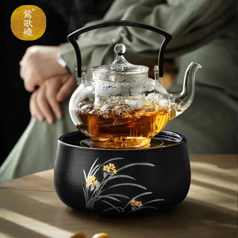 【官方正品】电陶炉静音茶炉兰花家用红外小型迷你烧水煮茶器