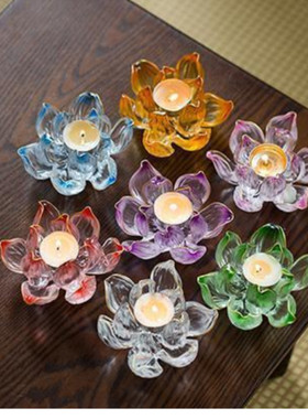心缘堂琉璃莲花香插净水金莲（可以做香插，也可以做烛台）
