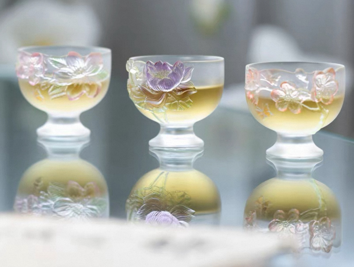 心缘堂古篱琉璃杯荷花梅花桃花高足杯主人杯60ml,居家布艺,茶席,淘宝优惠券,粉丝福利购,淘宝优惠卷