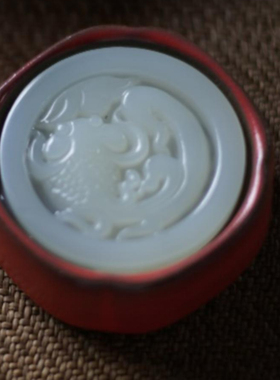 梵山堂山楂红海棠玉石盖置 玉石款式 随机