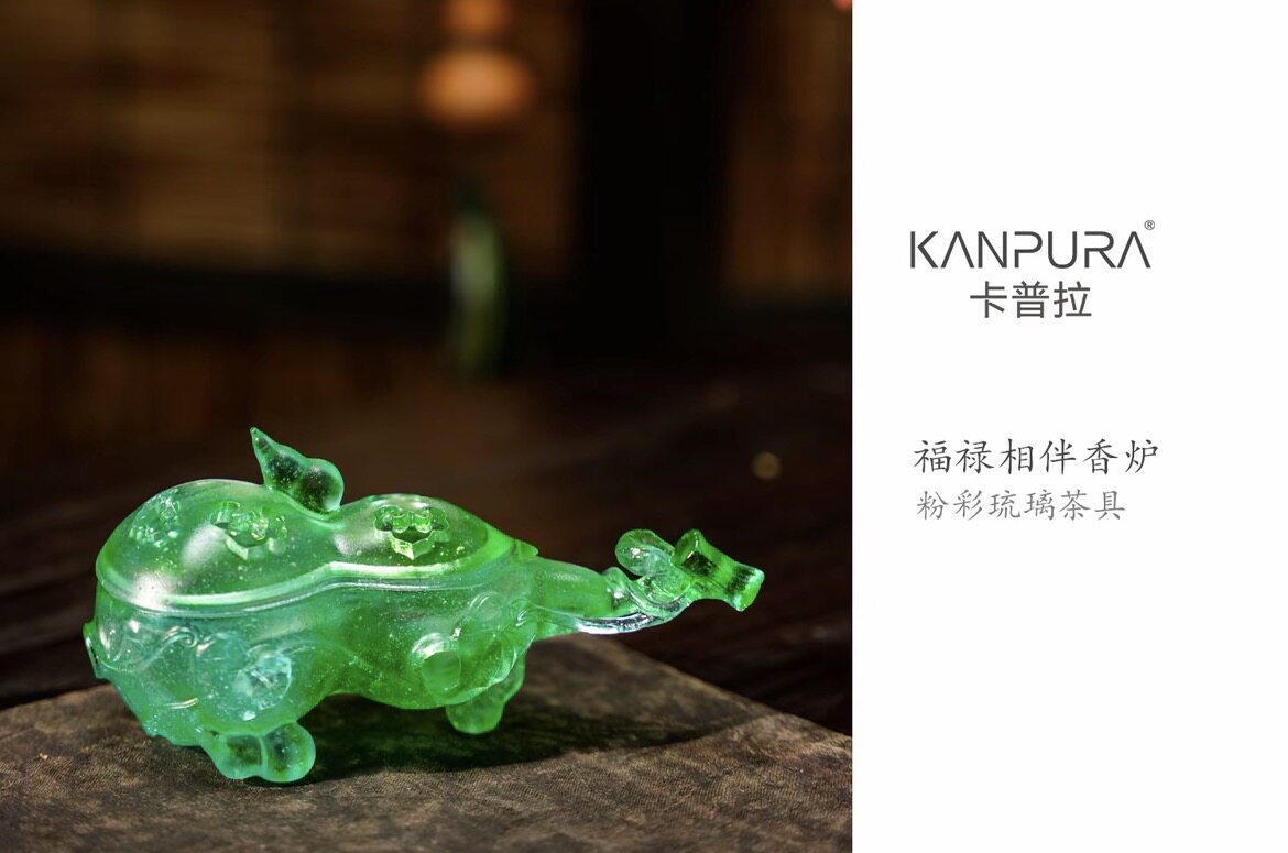 卡普拉粉彩琉璃福禄相伴香炉