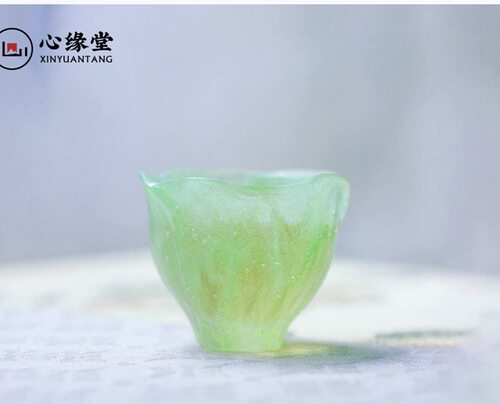 心缘堂芙容笑酒杯63 x 50粉彩春绿35ml