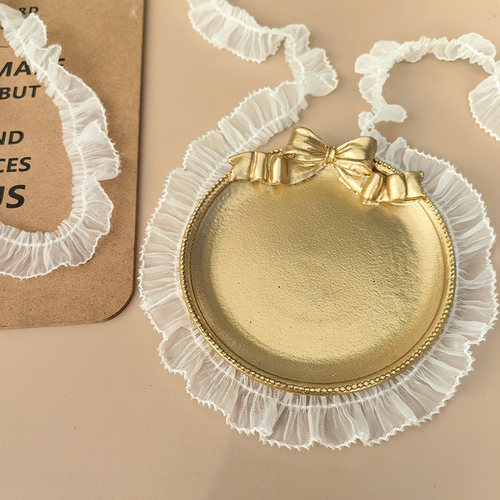 2cm超柔纱褶皱对丝边DIY 发箍发夹娃衣玩偶 Lo帽延边礼品装饰辅料