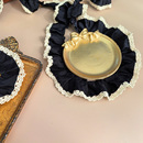 黑底拼接米色蕾丝复古花边DIY 发饰玩具Lolita裙边洛丽塔包包辅料