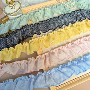 饰辅料 领口素材边框大肠圈装 精美荷叶边田园风褶皱木耳边DIY 衬衫