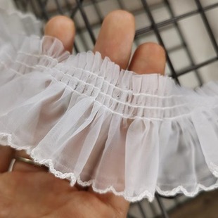 白色娃衣花边裙边洛丽塔褶子蕾丝复古风格裙袖摆娃娃裙子花边辅料