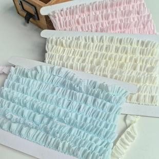 多色织带褶皱无弹木耳边DIY手工 发夹娃衣 镶边手帐 礼盒服装辅料