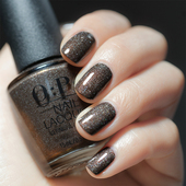 美国OPI指甲油B59可乐冰茶暗黑细闪黑棕色my private jet持久美甲