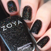 美国正品 ZOYA指甲油HOLO细闪ZP645 Storm野性玄黑色显白爆闪持久