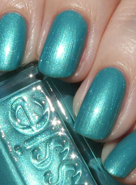 美国essie彩色指甲油749绿松石main attraction珠光蓝绿色免照灯