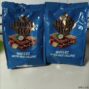进网红休闲零食网红零食品 KDV榛子威化200g俄罗斯威化饼干原装
