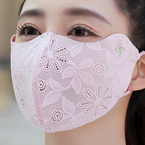 超轻薄防晒口罩女蕾丝透气立体软骨支撑防蹭妆高颜值户外遮脸面罩