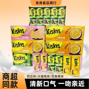 酷滋kiskis无糖薄荷糖23g西瓜蜜桃味薄荷糖口香糖清凉接吻糖果