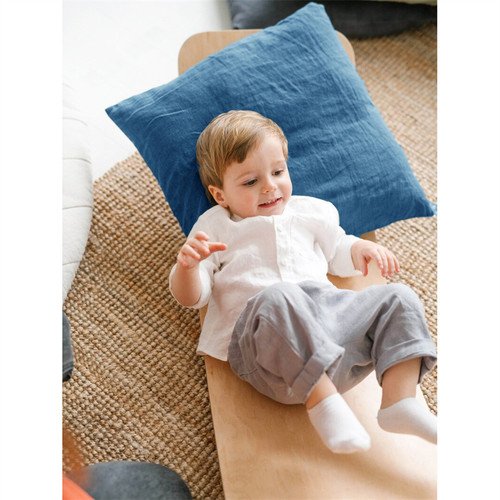 100%亚麻布艺简约风纯色客厅沙发靠背抱枕套含芯飘窗靠垫床头腰靠