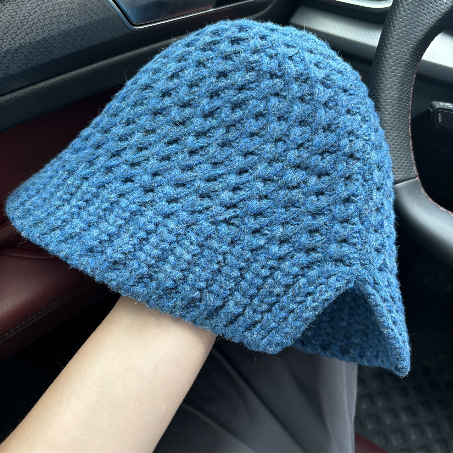 冬季保暖百搭开叉渔夫帽女士显肤白小众蓝色毛线大头围盆帽韩系,服饰配件/皮带/帽子/围巾,帽子,淘宝优惠券,粉丝福利购,淘宝优惠卷