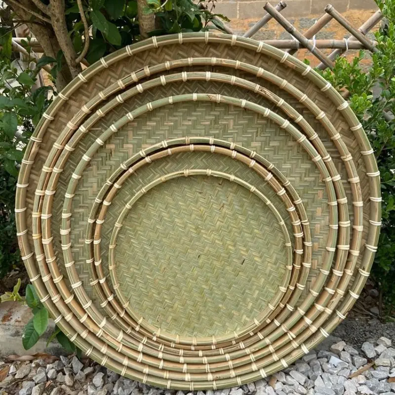 竹编制品农家竹筛子圆形大簸箕