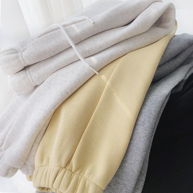 高腰加绒加厚保暖运动裤女卫裤冬