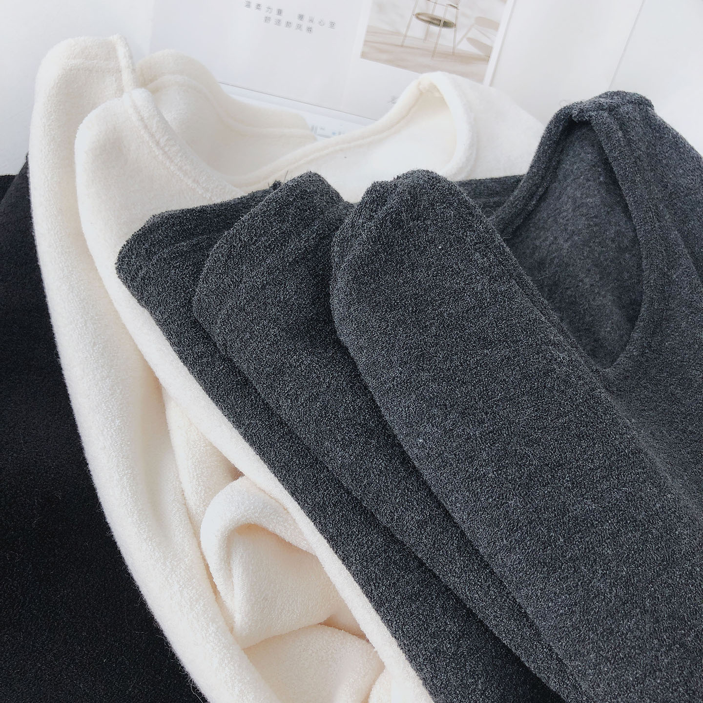 加绒加厚打底衫女秋冬长袖T恤