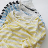 T恤空调衫 天丝棉 薄款 透气宽松学生长袖 凉感条纹防晒罩衫 女夏季