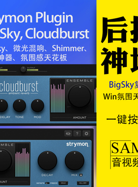 Strymon BigSky混响VST3插件Win 后摇氛围Cloudburst微光Shimmer