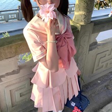 学院风JK原创正版粉色甜美显瘦日系甜美少女百褶裙萌系水手服套装