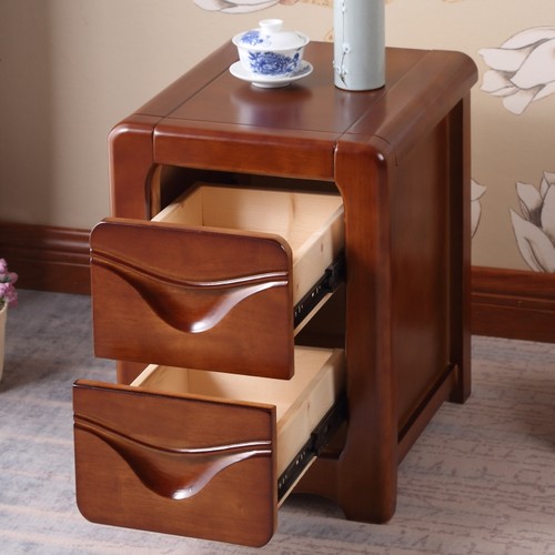 卧室免安装实木床头柜