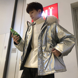W1631P145港风冬季新款男女亮面棉衣连帽宽松棉袄控168，男装棉衣，星座1018-3