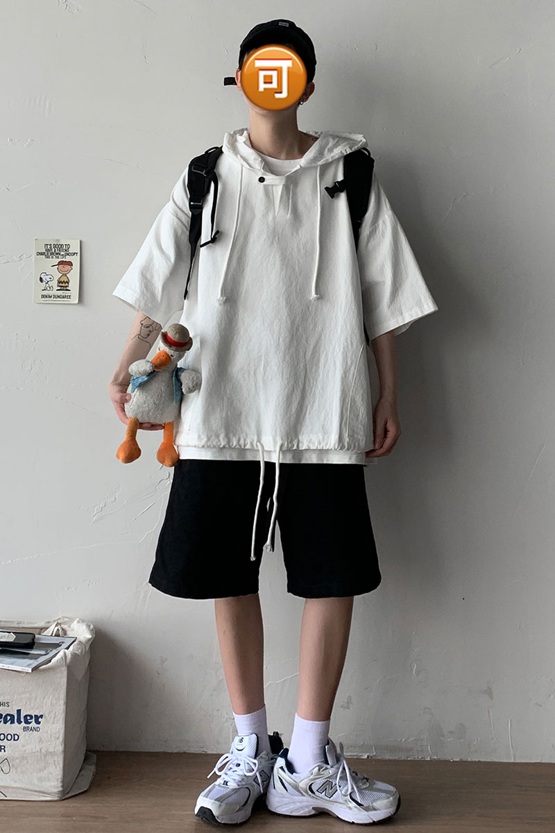 夏季短袖卫衣男连帽T恤宽松T12P40,男装T恤,星座1018-3