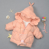 5岁3儿童加绒羽绒棉衣女孩子加厚棉袄中小童外套 女童棉服冬装