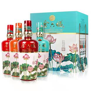 金六福 浓香型白酒 荷塘韵色 52度500ml*4