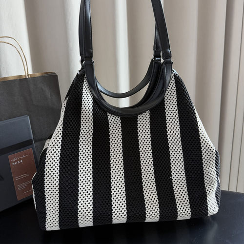 文艺编织托特包磁吸扣百搭