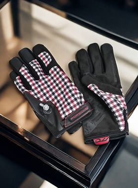 保时捷原厂正品手套红色千鸟格经典装配手套901发动机图案新款HOT