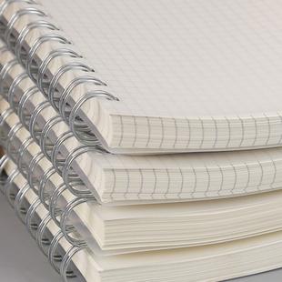 超厚学生笔记本A4简约网格本B5大号记事本初高中横线方格本子透明PP封面线圈本超厚学生笔记本简约网格本A4