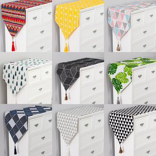 北欧桌旗现代简约茶几桌旗布长条餐桌茶台布艺鞋 柜布盖巾床旗尾巾