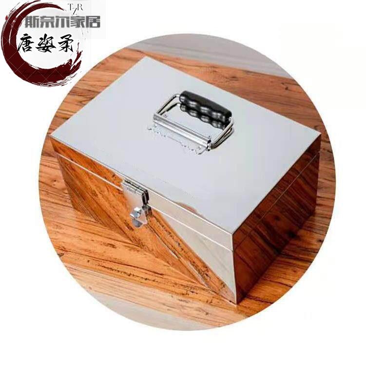 不锈钢箱子带锁超火存钱罐不锈钢收纳箱家用密码储物箱带锁存钱罐
