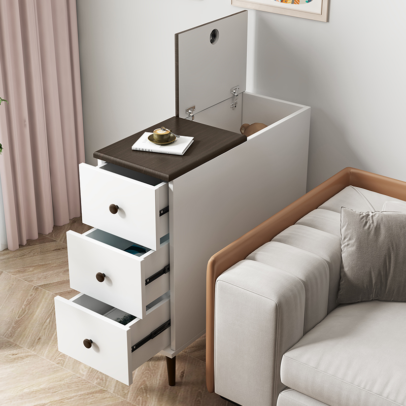 轻奢高级感边几茶边柜创意床头柜玄关隔断移动带轮沙发旁边的边柜
